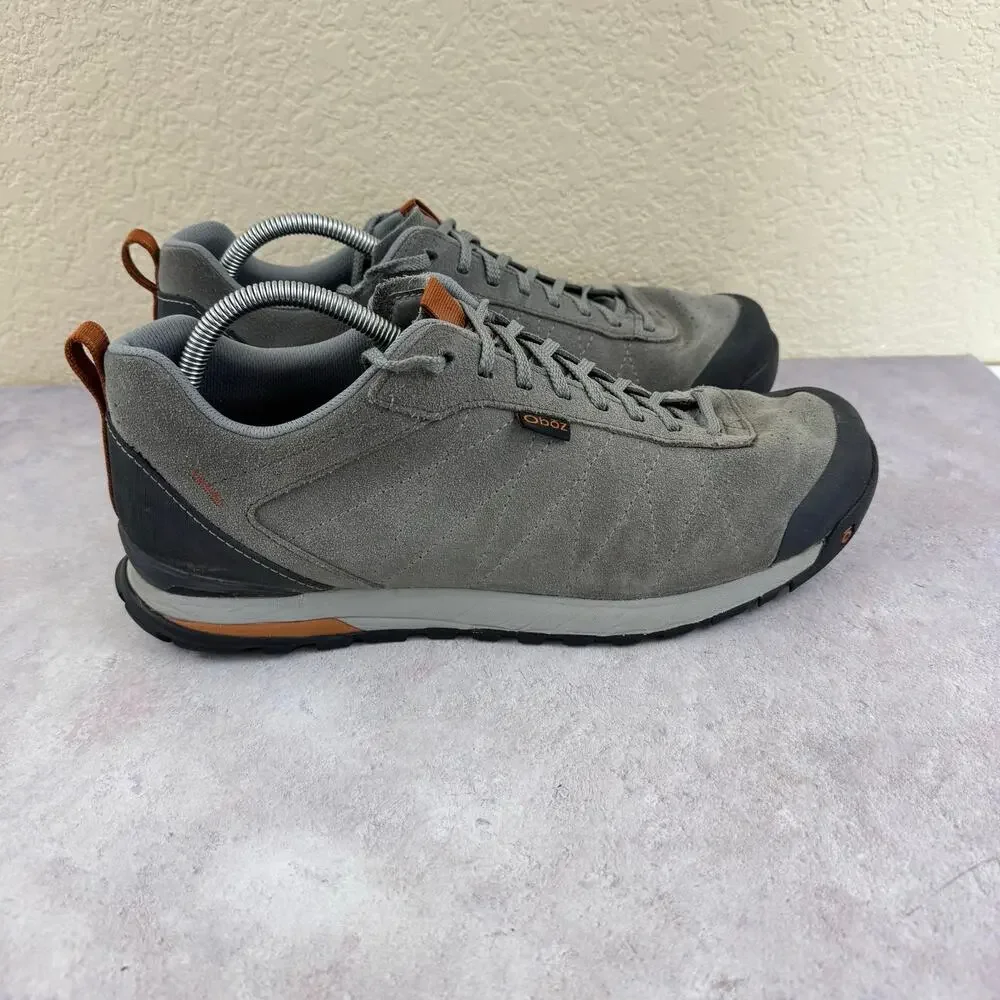 Oboz Bozeman Low Gray Suede Leather Hiking Trail Shoes Mens Size US 11.5